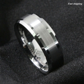 ATOP 8mm High Polished Tungsten Carbide Ring Wedding Band Mens Jewelry Size 14